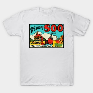 Soo Michigan Soo Locks Vintage Style T-Shirt